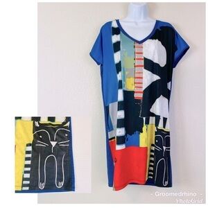 Volt Design Wearable Art Abstract Print Tunic Dress Size 6